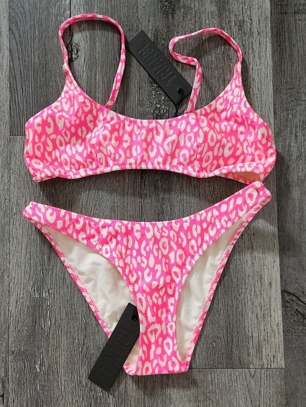 New!SET Triangle Maci Pink  Leopard Print Bikini Set - Picture 6 of 15